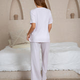 Airy soft loose fit top & wide pants set