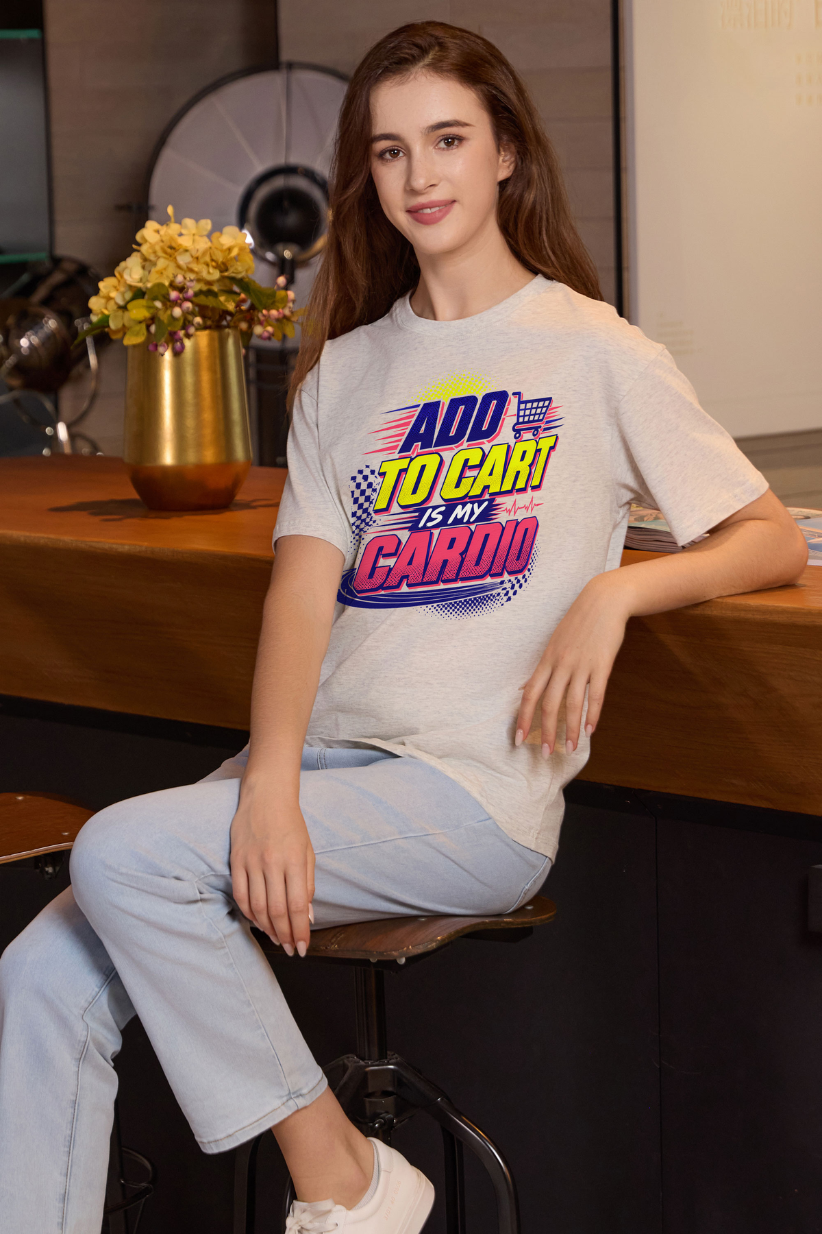 M001-F020 HEATHER-GREY F3 — Add to cart graphic on M001 heather grey garment