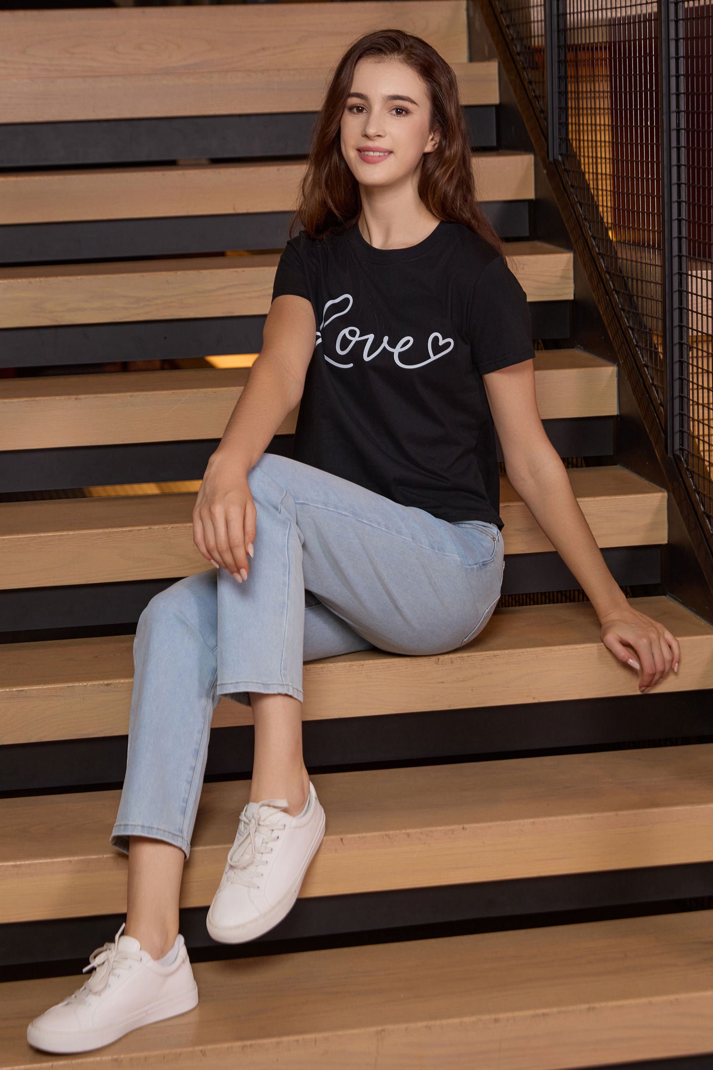 Love Script Heart Crop Tee
