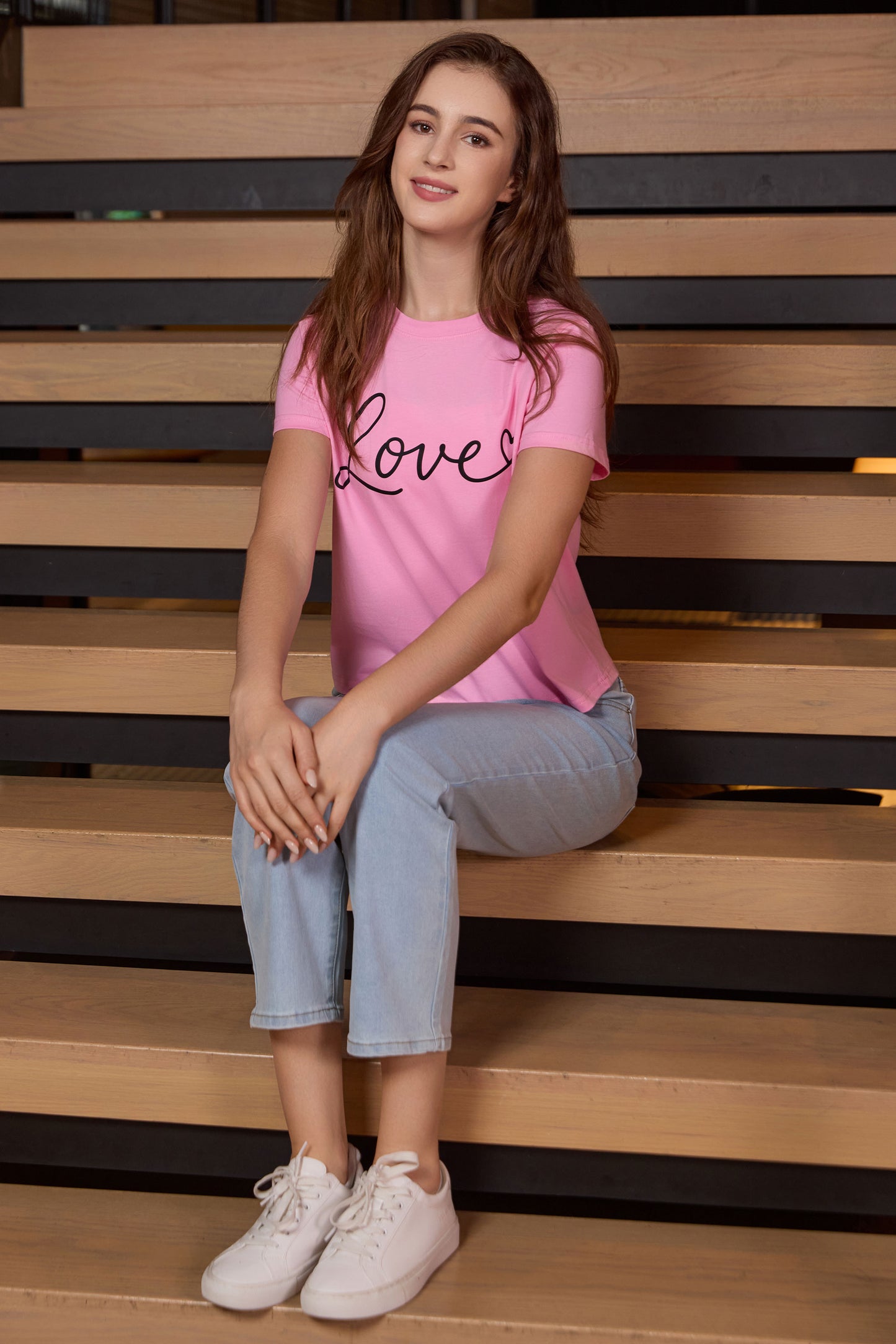 Love Script Heart Crop Tee