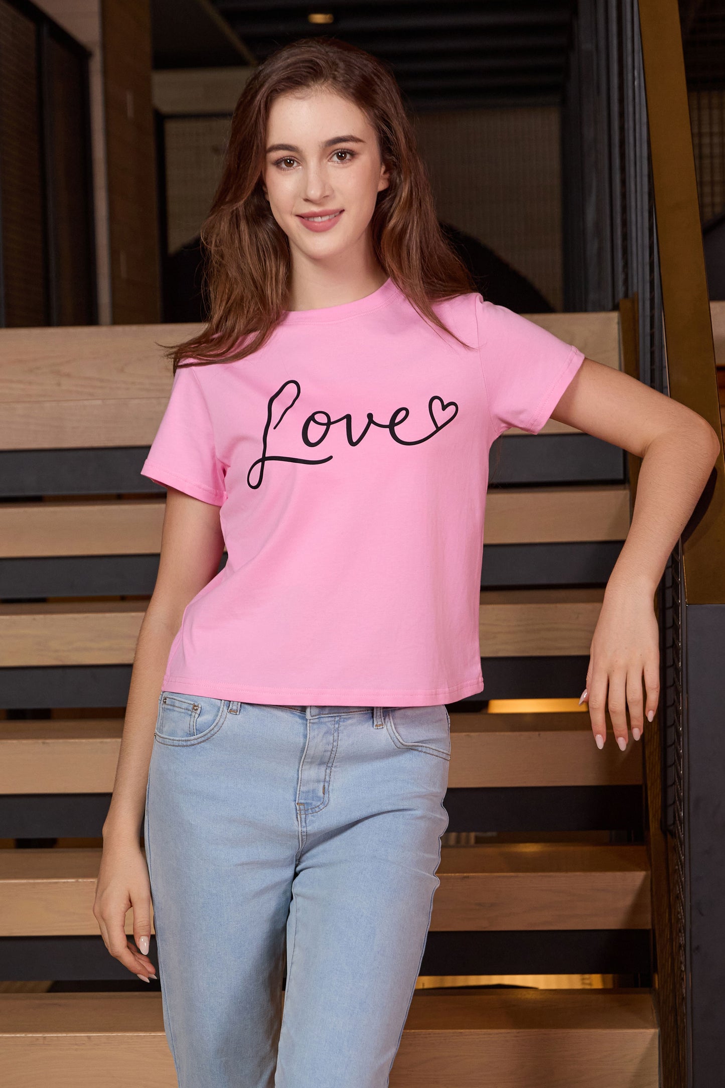 Love Script Heart Crop Tee