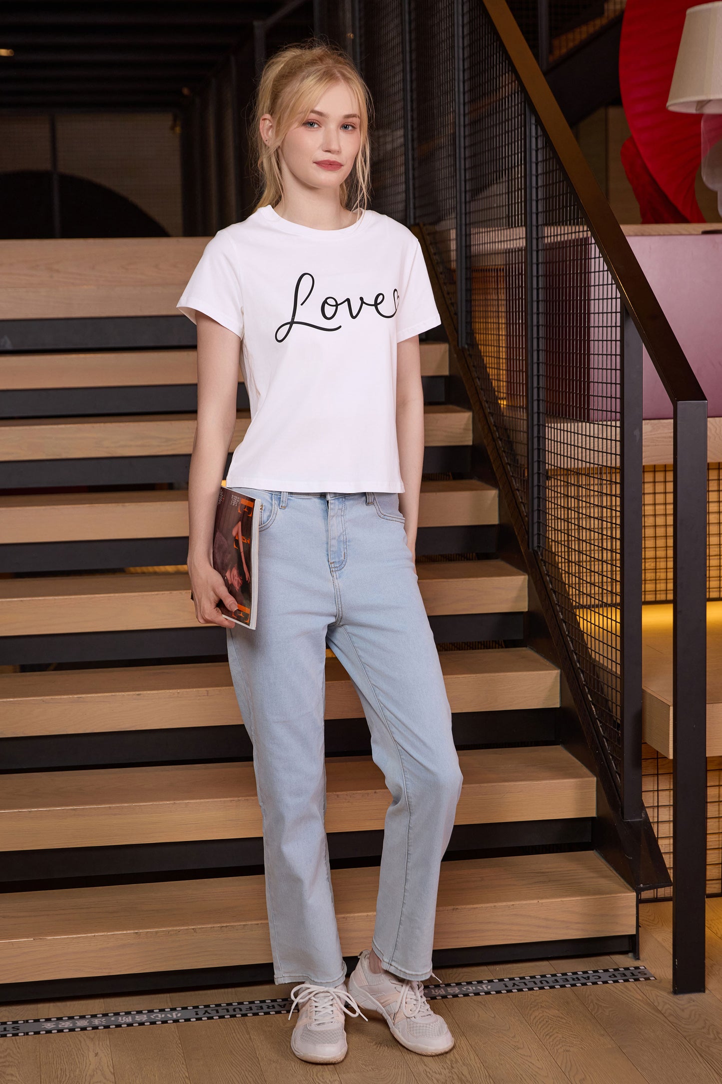 Love Script Heart Crop Tee