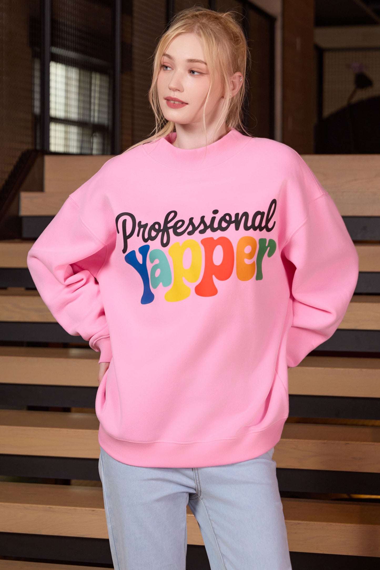 Professioal Yapper Mockneck Sweatshirt