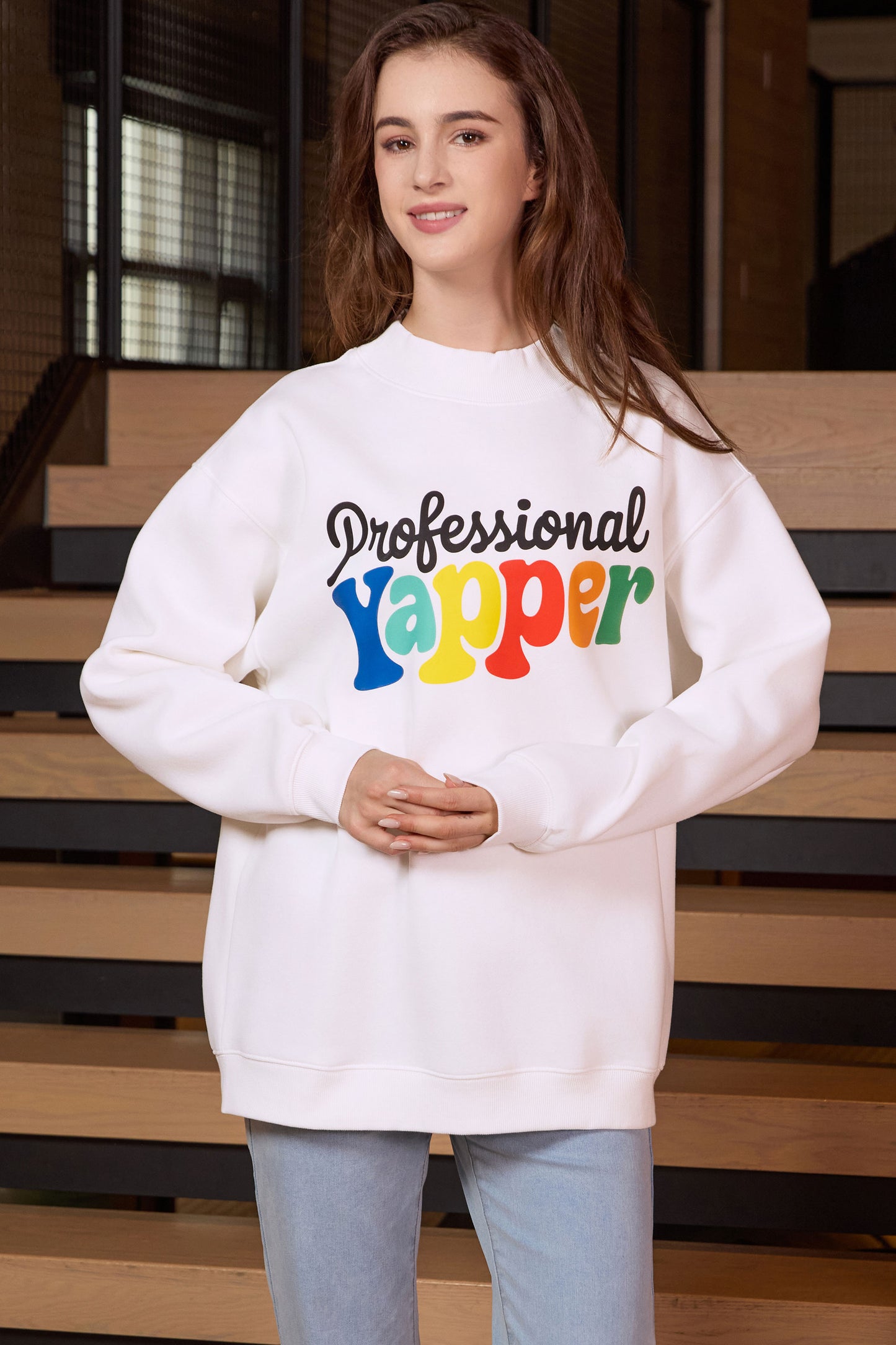 Professioal Yapper Mockneck Sweatshirt