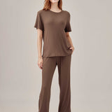 Airy soft loose fit top & wide pants set