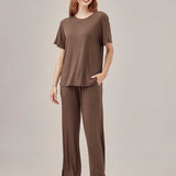 Airy soft loose fit top & wide pants set