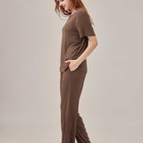 Airy soft loose fit top & wide pants set