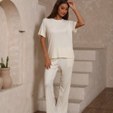 Airy soft loose fit top & wide pants set