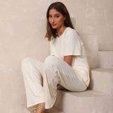 Airy soft loose fit top & wide pants set