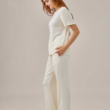 Airy soft loose fit top & wide pants set