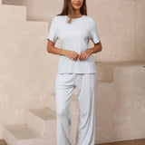 Airy soft loose fit top & wide pants set