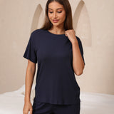 Airy soft loose fit top & wide pants set