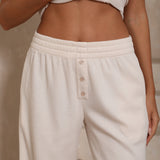 Waffled Top and Wide Legged Pant 2 Piece Set