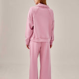 STYBB Half-Zip Sweatshirt Set - Pink