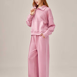 STYBB Half-Zip Sweatshirt Set - Pink