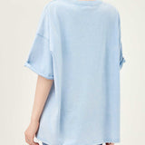 The Effortless Snow Washed Tee - Blue