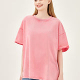 The Effortless Snow Washed Tee - Mauve Pink