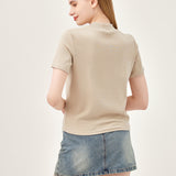 The Lush Touch Mock Neck Top - Khaki