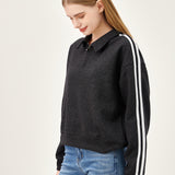 The Easy Zip Pullover - Black