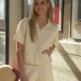 STYBB Slim Short Quarter Zip - Ivory