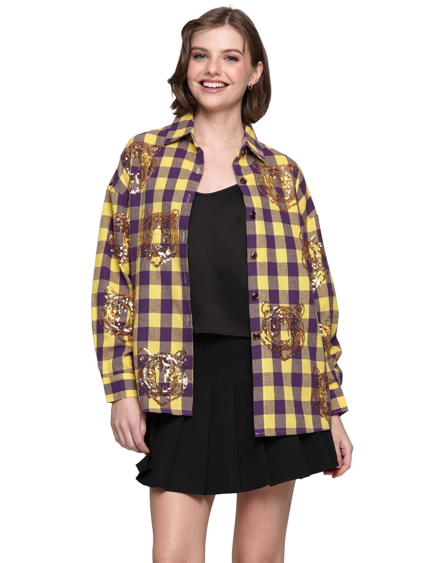 Sequin Tigers Flannel