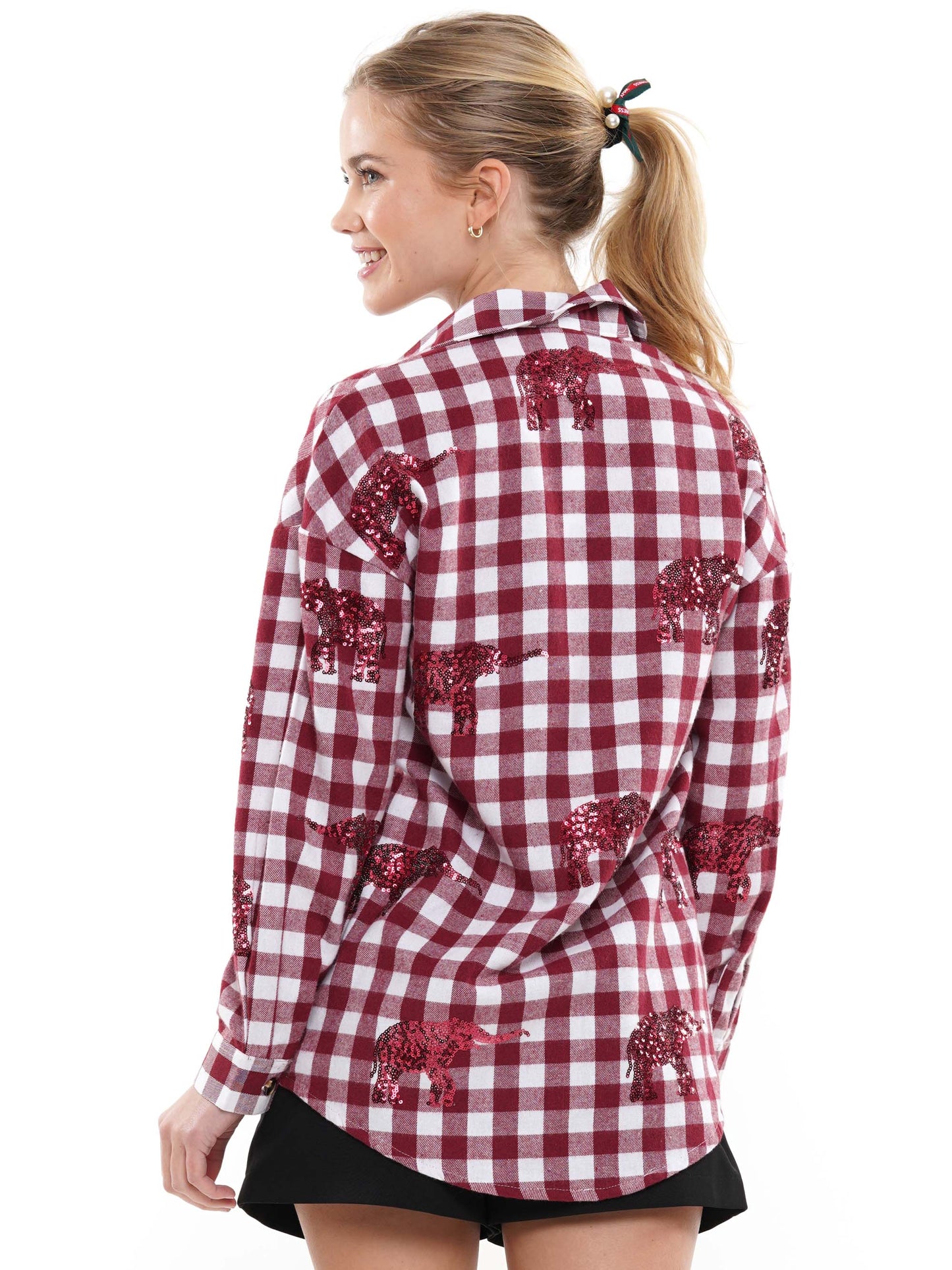 Sequin Elephants Flannel