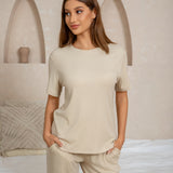 Airy soft loose fit top & wide pants set