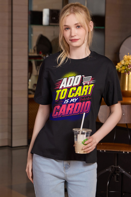 M001-F020 BLACK F1 — Add to cart graphic on M001 black garment