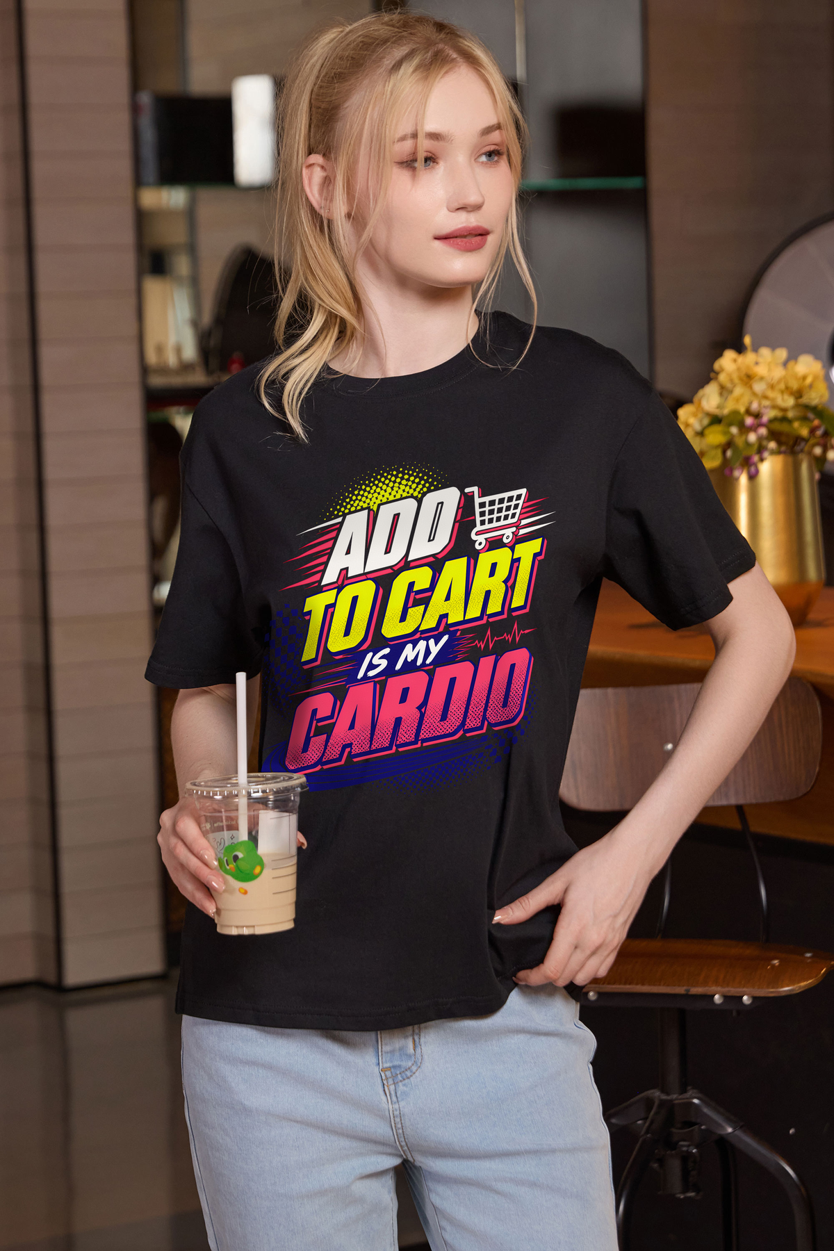 M001-F020 BLACK F3 — Add to cart graphic on M001 black garment