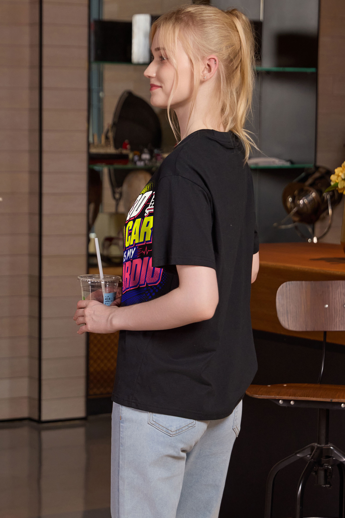 M001-F020 BLACK S1 — Add to cart graphic on M001 black garment
