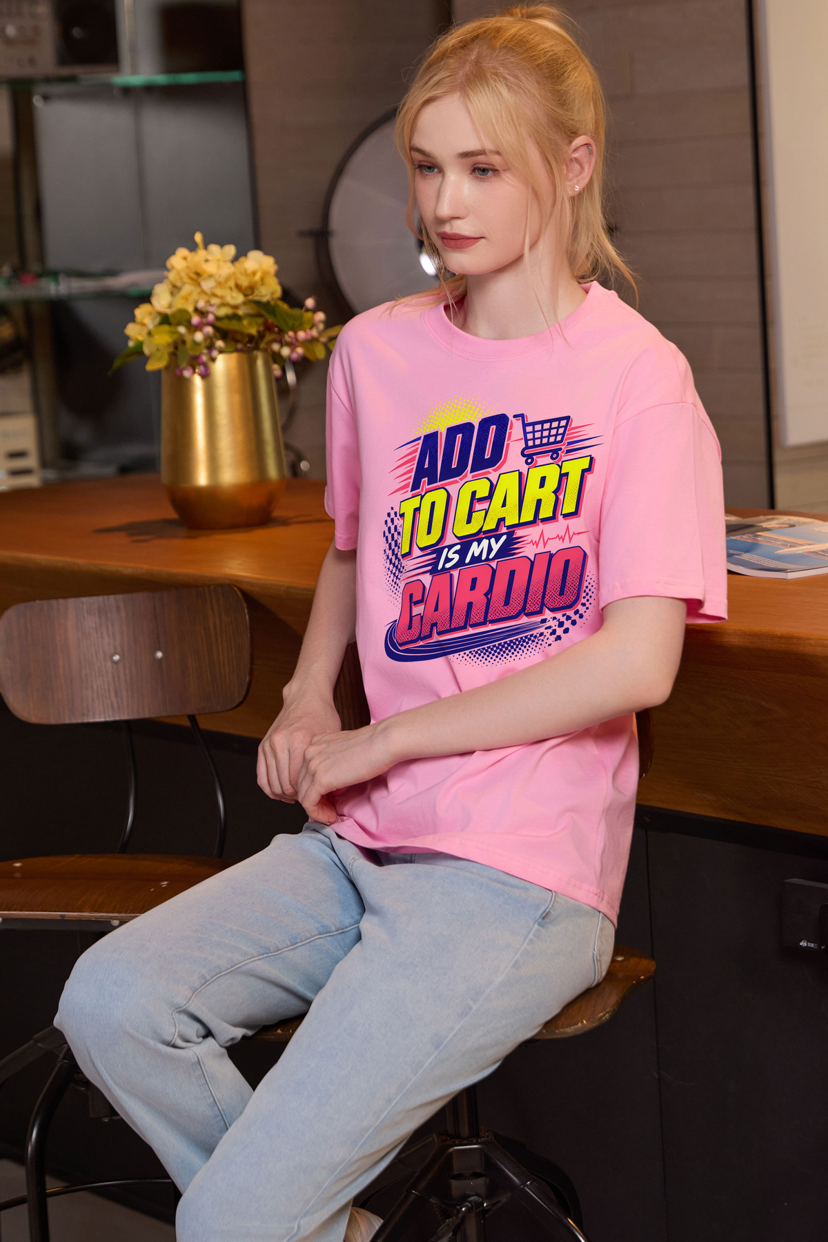 M001-F020 LIGHT-PINK F3 — Add to cart graphic on M001 light pink garment