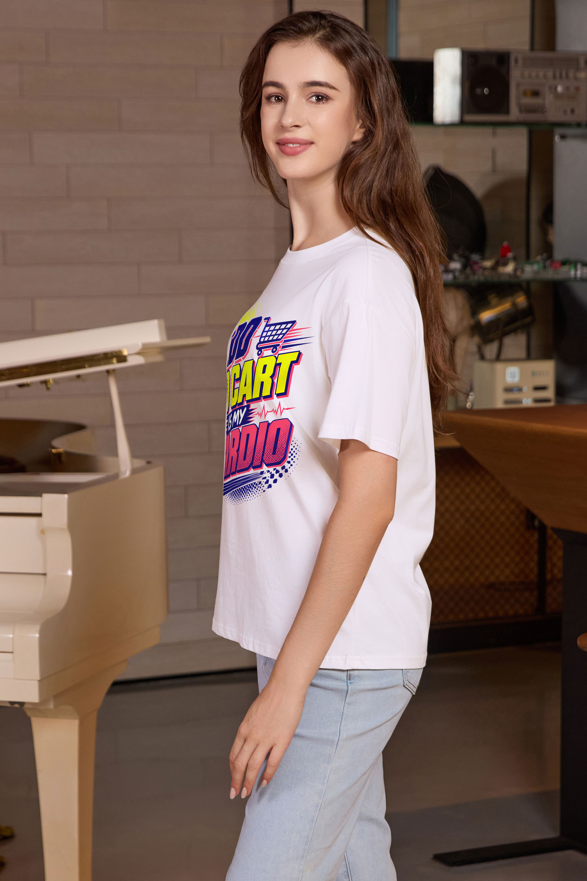M001-F020 WHITE S1 — Add to cart graphic on M001 white garment