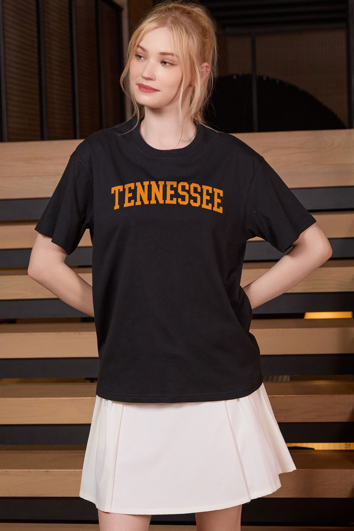 Tennessee Collegiate Tee — black — front view 1