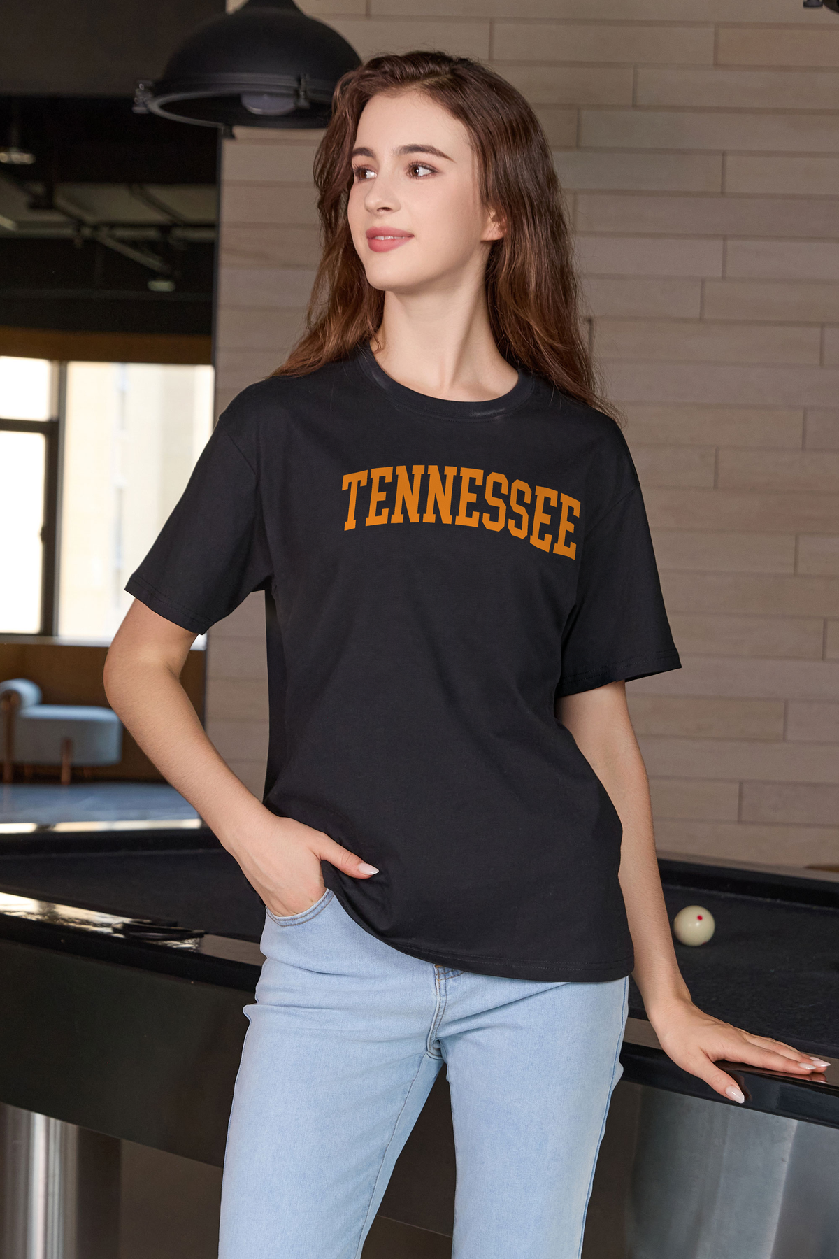 Tennessee Collegiate Tee — black — front view 2