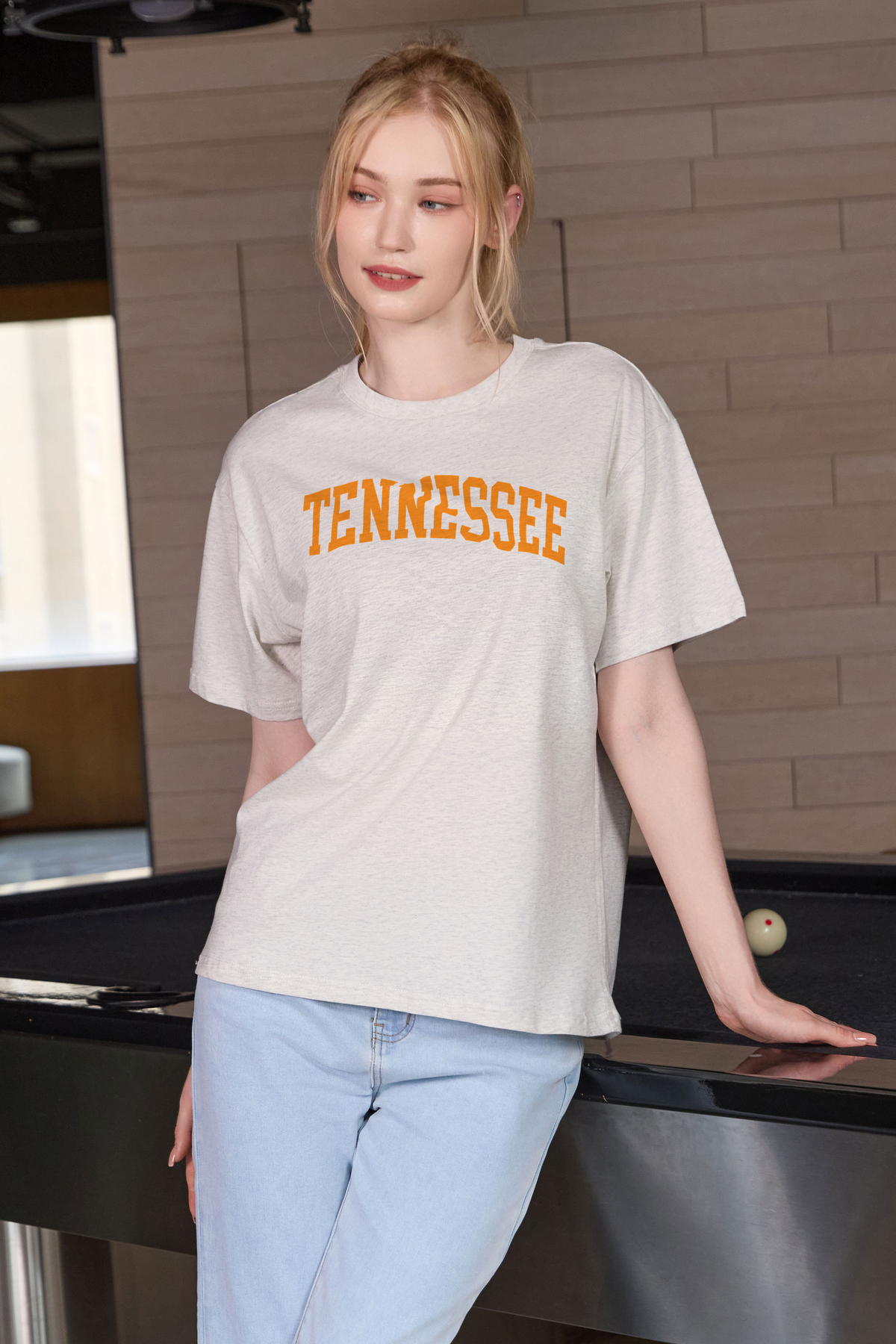 Tennessee Collegiate Tee — heather grey — front view 1