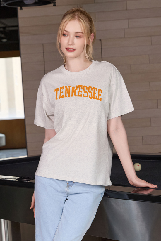 Tennessee Collegiate Tee — heather grey — front view 1