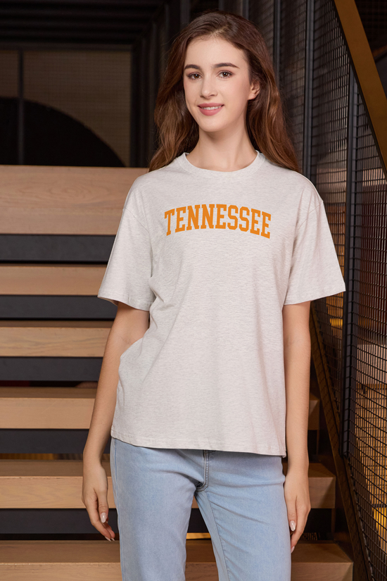 Tennessee Collegiate Tee — heather grey — front view 2