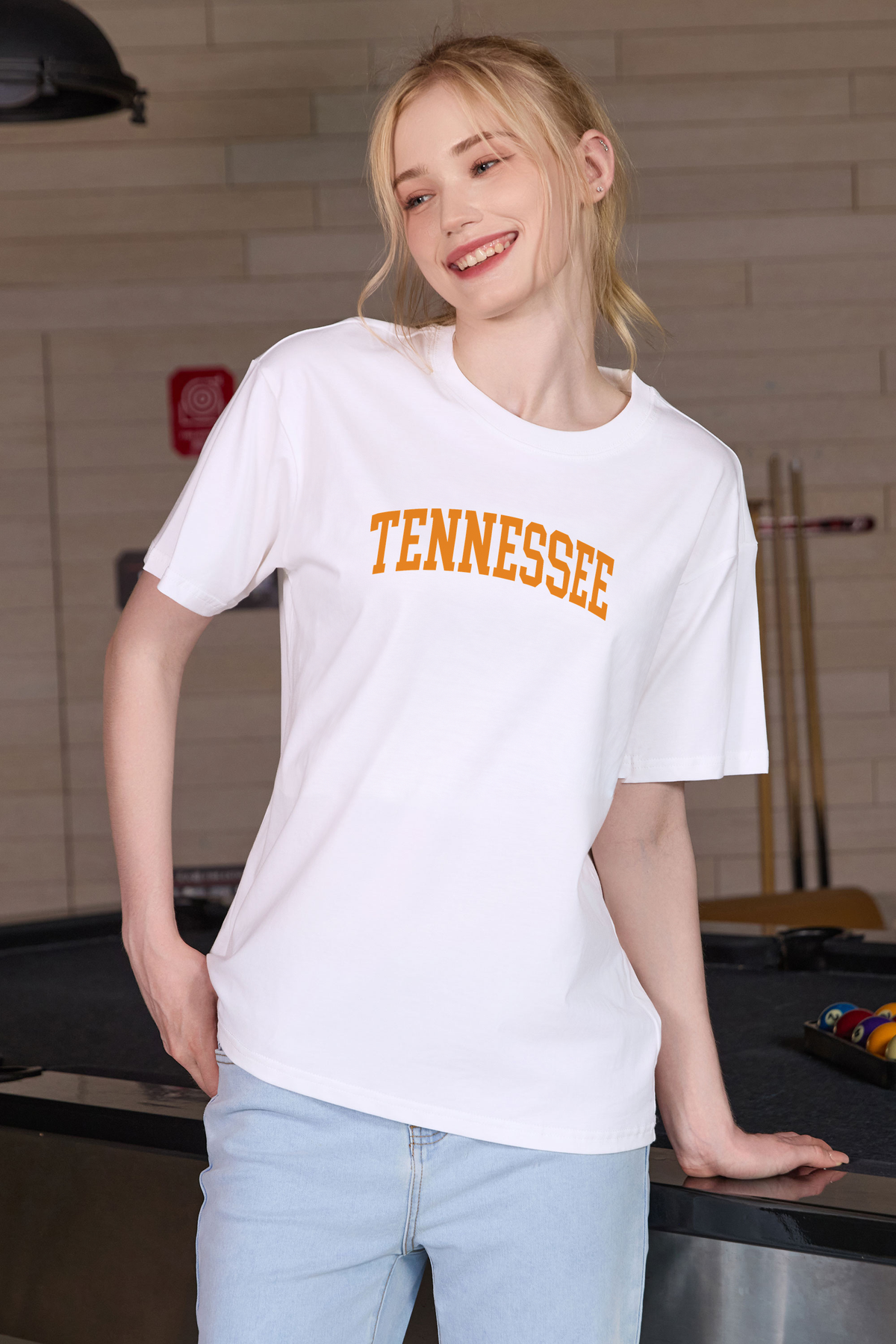 Tennessee Collegiate Tee — white — front view 1