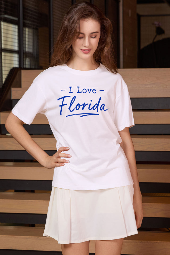 I Love Florida Tee in white — model view 1.