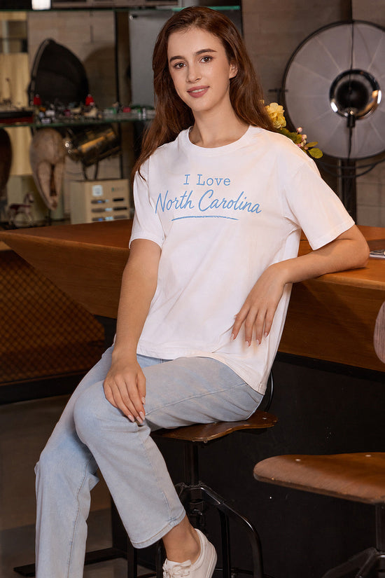 I Love North Carolina Tee in white — product view 2