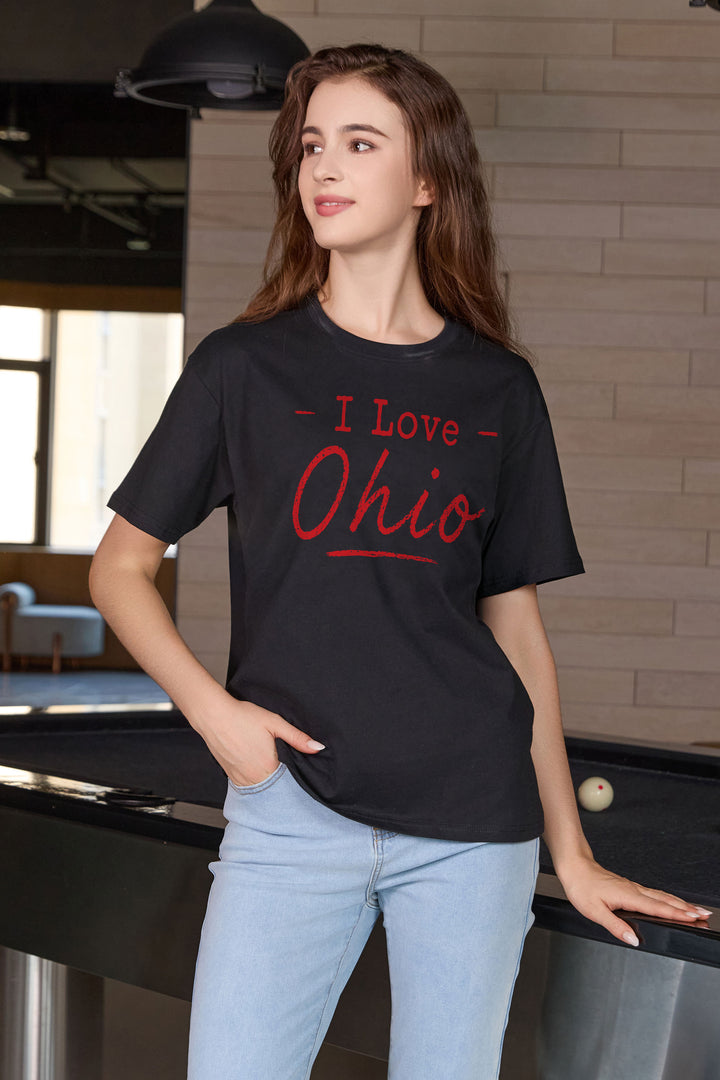 I Love Ohio Tee in black — model view 1.