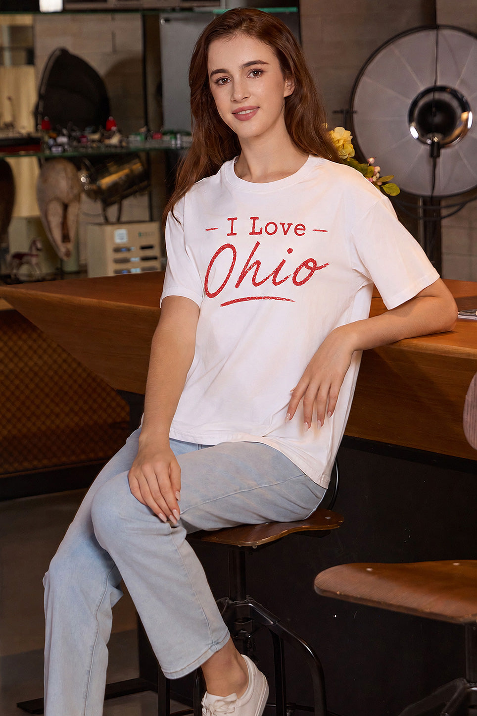 I Love Ohio Tee in white — product view 2