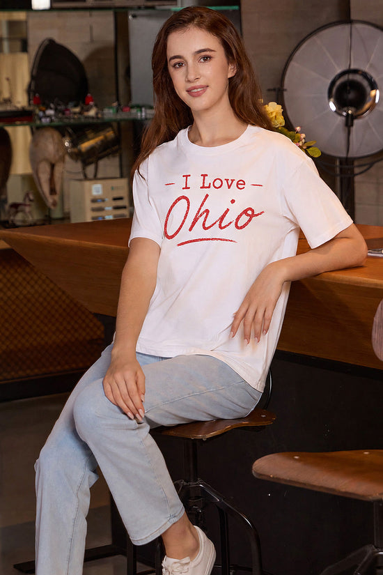 I Love Ohio Tee in white — product view 2