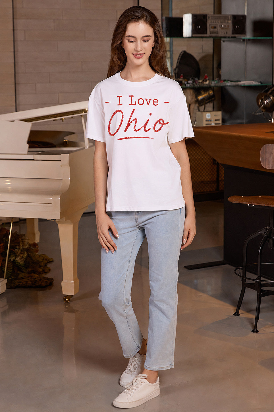 I Love Ohio Tee in white — product view 3