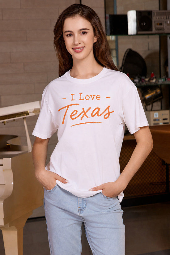 I Love Texas Tee in white — product view 1