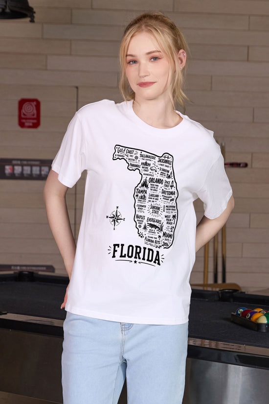 Florida Hometown Map Tee in white — model view 1.