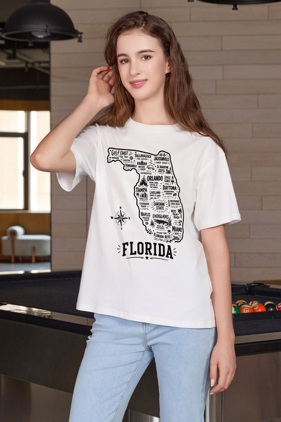 Florida Hometown Map Tee in white — model view 3.
