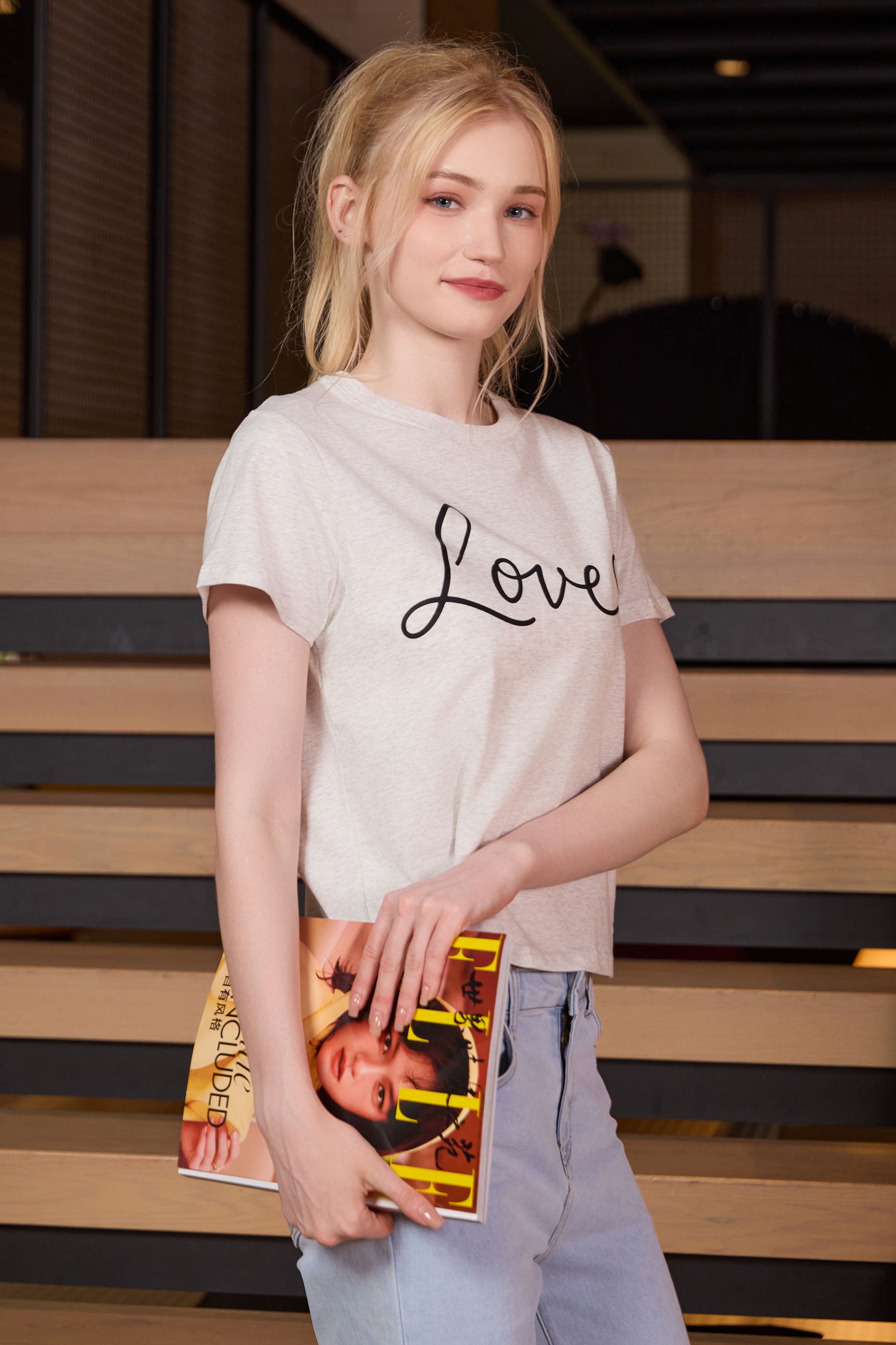 Love Script Heart Crop Tee
