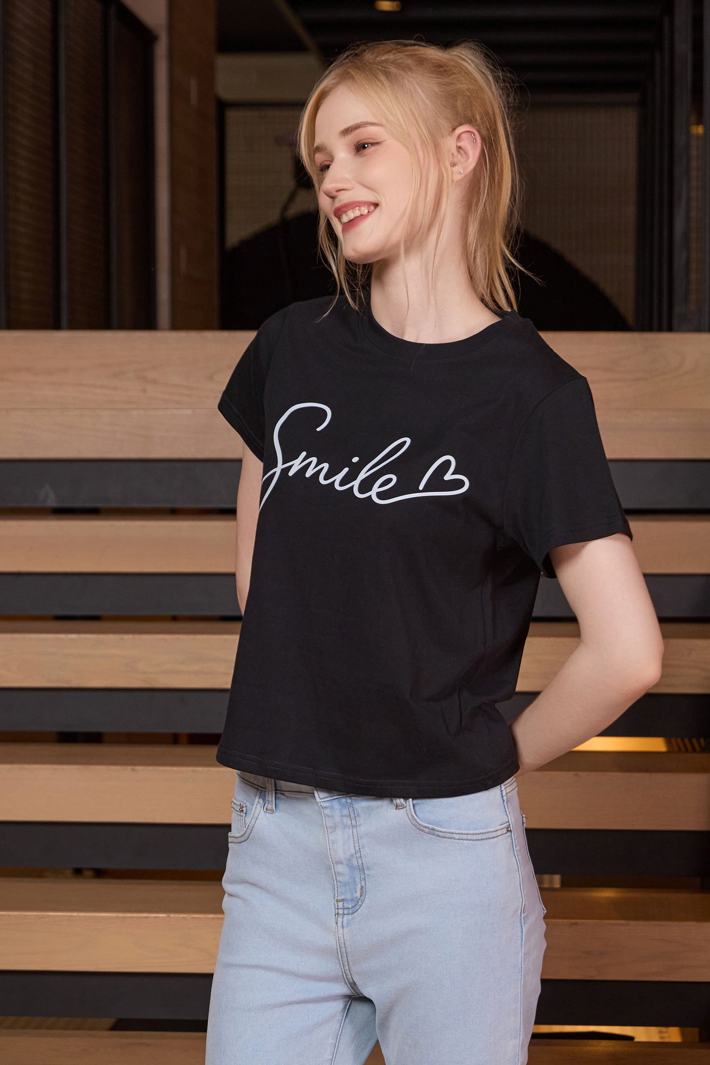 Smile Script Heart Tee