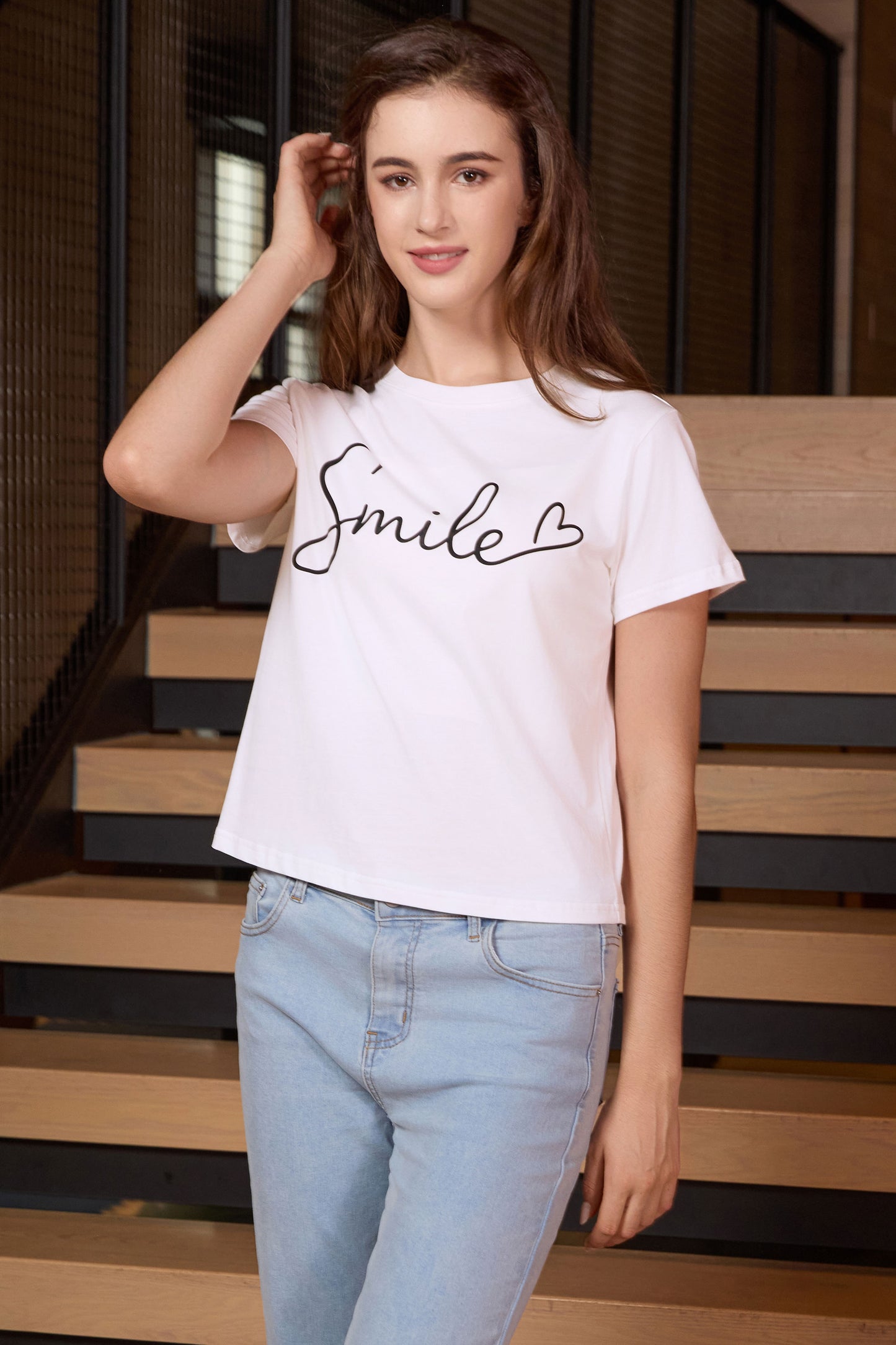 Smile Script Heart Tee